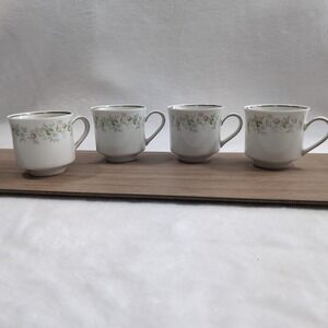 Johann Haviland Forever Spring Coffee Cups Set 4 Bavaria Germany Floral 80s